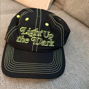 Light up the dark - Black & Neon Green Embroidery (glows in dark) adjustable